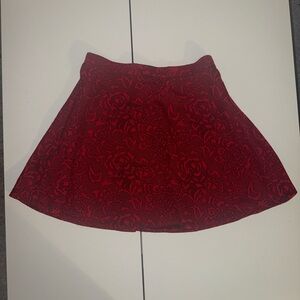 Forever 21 Red Floral Skater Skirt